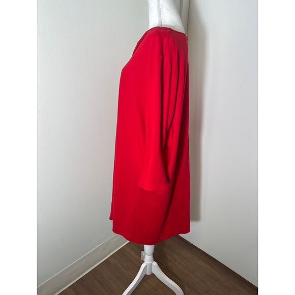 Joan Vass Red Three Quarter Sleeve Shift Dress Size 2X - Picture 2 of 4